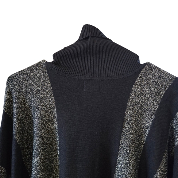 PLUS SIZE******JM Collection Black and Gold Cowl Neck Sweater - Picture 10 of 12
